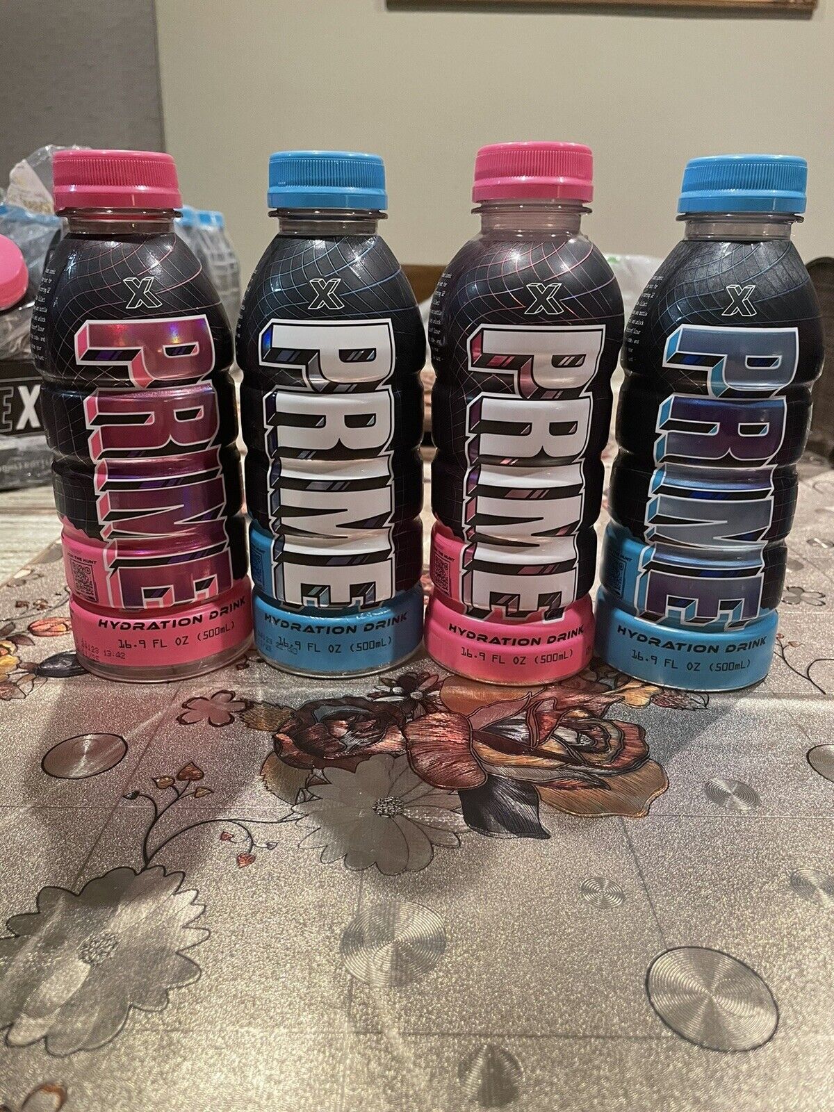 NEW Prime X Hydration Drink Pink & Blue Holographic RARE 2 PK - 1 Blue + 1 Pink