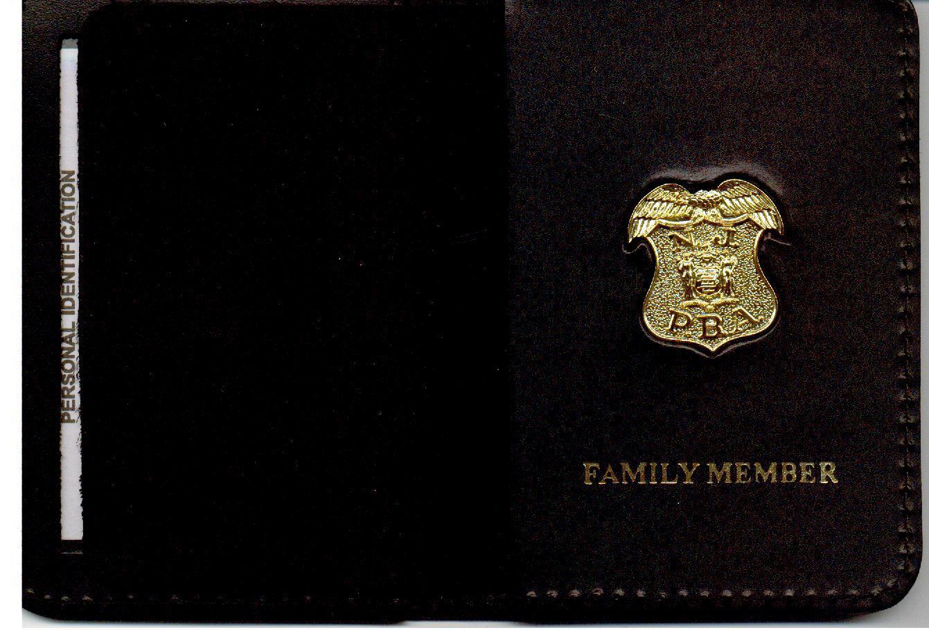 New Jersey PBA Officer\'s Family Member Wallet with 1-Inch Gold Plated Mini Pin