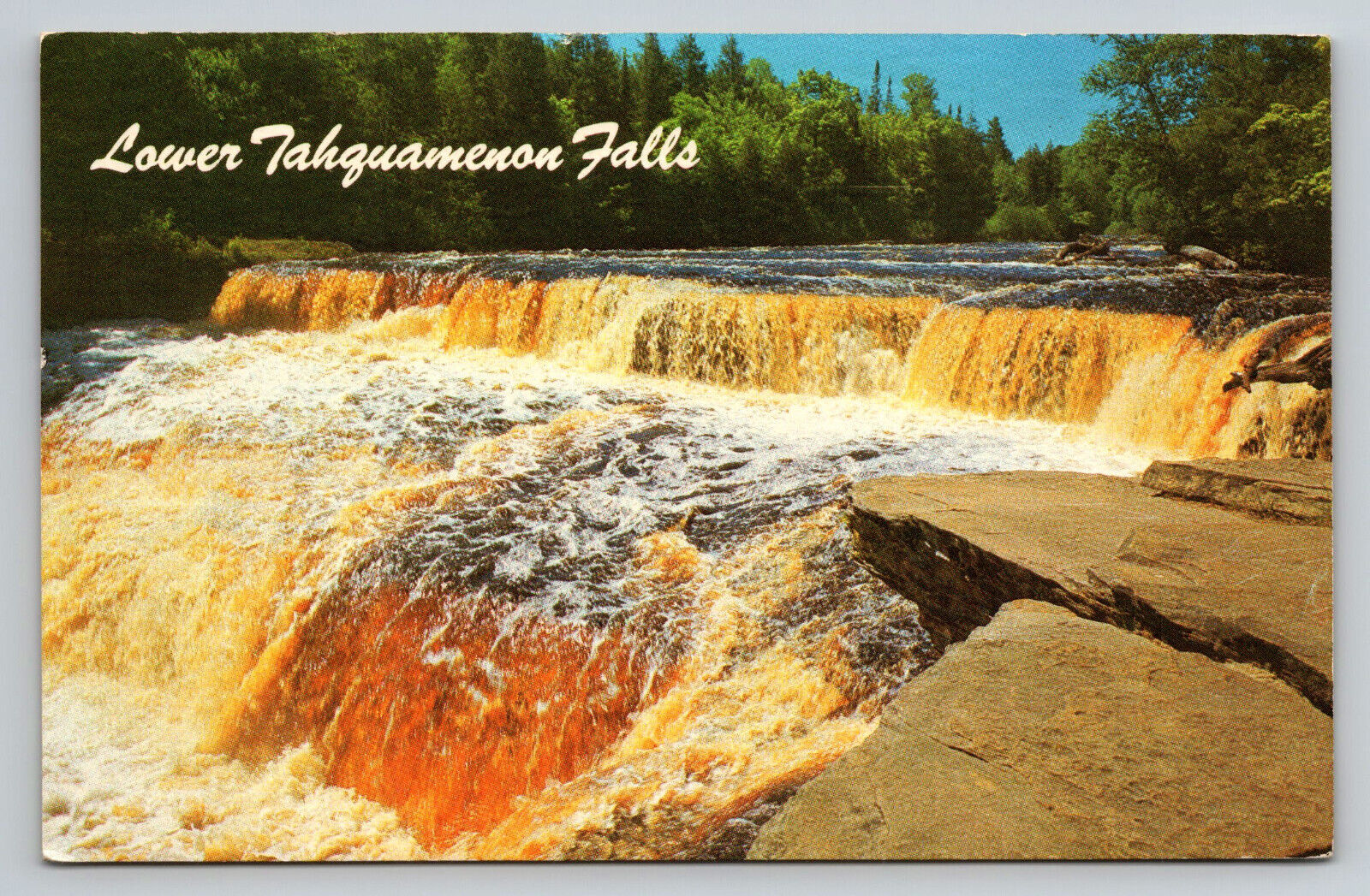 Michigan Lower Tahquamenon Rootbeer Falls Upper Peninsula MI Postcard