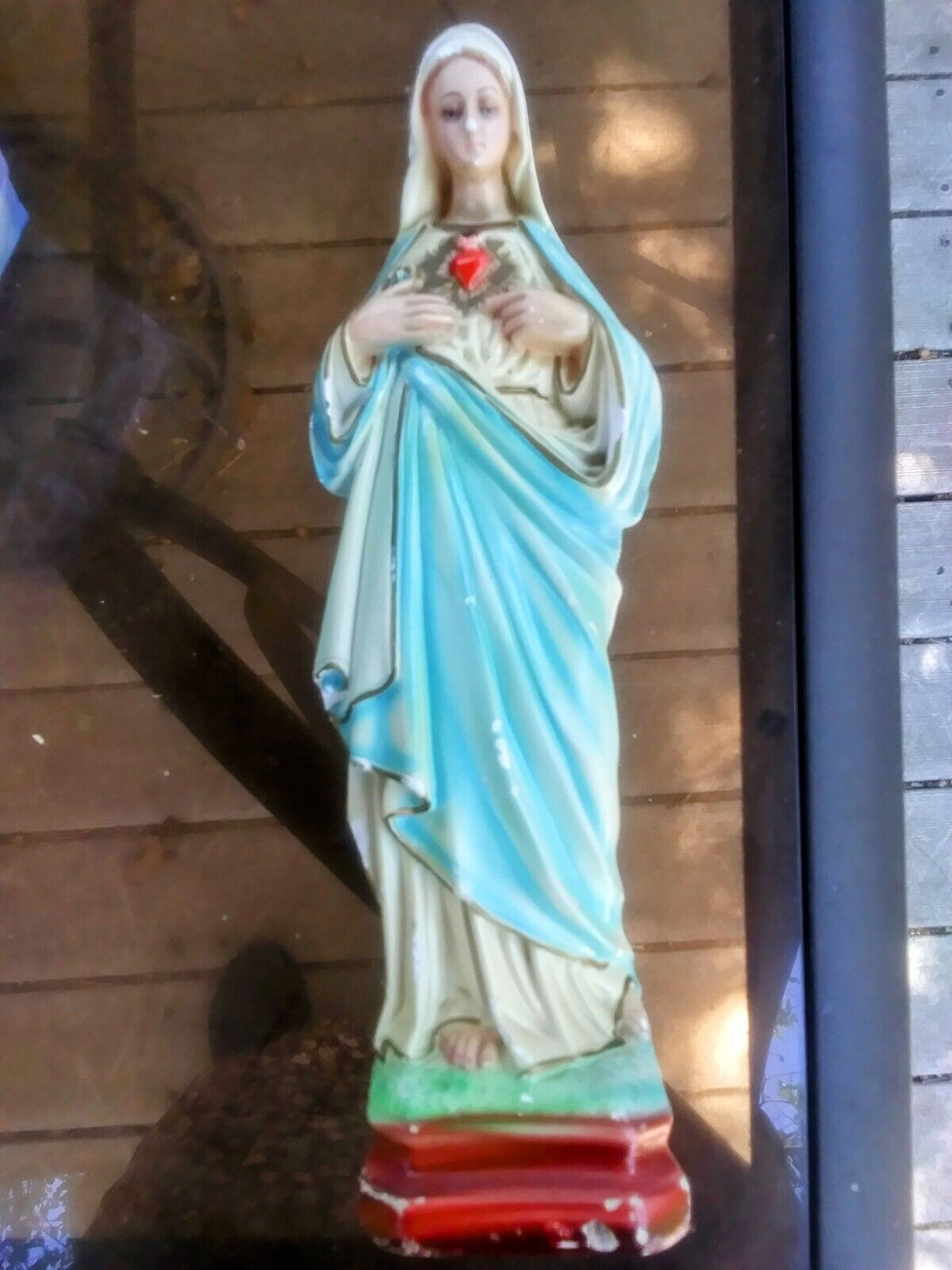 Vintage LARGE Virgin Mary Chalkware Plaster ITALY Statue 13\