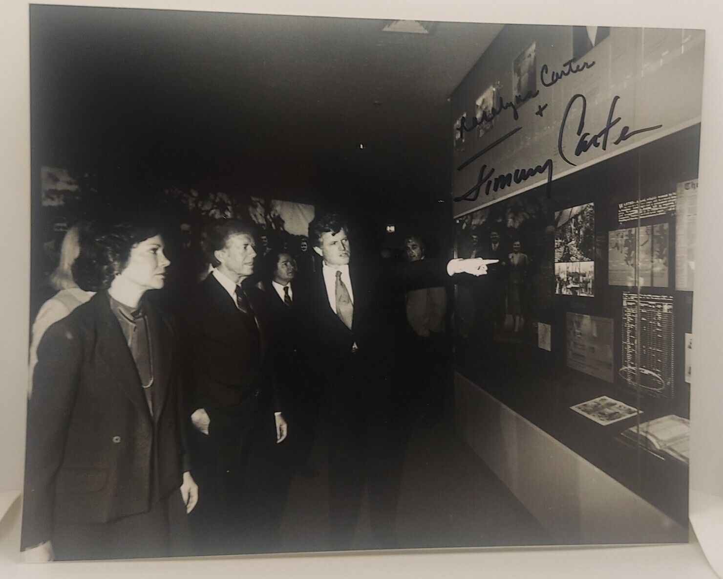  Jimmy Carter & Rosalynn Carter Signed 8x10 Photo w/ Sen. Ted Kennedy
