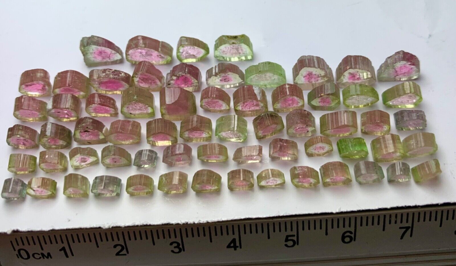56.80 Ct Well Polished Mix Colours Tourmaline Slices Lot from Afghanistan