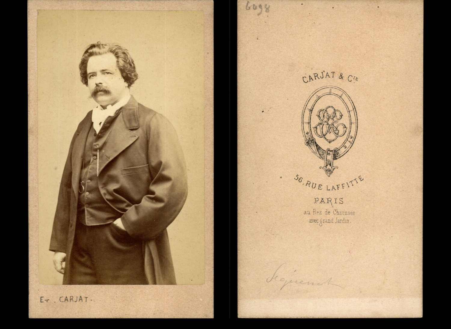 Carjat, Paris, Auguste Péquégnot, vintage painter albumen print CDV.Auguste Pé