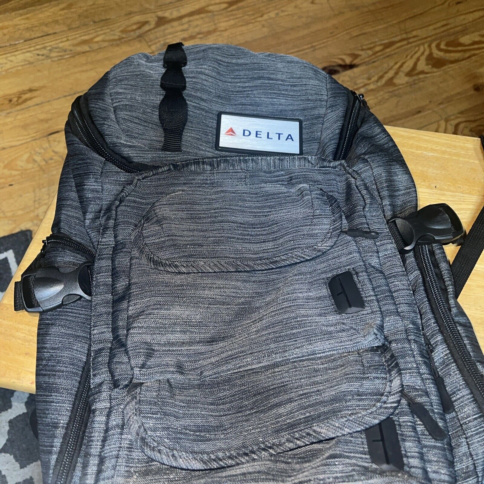 Official Delta Employee Air Lines Backpack Charcoal Strip Collectable Techops