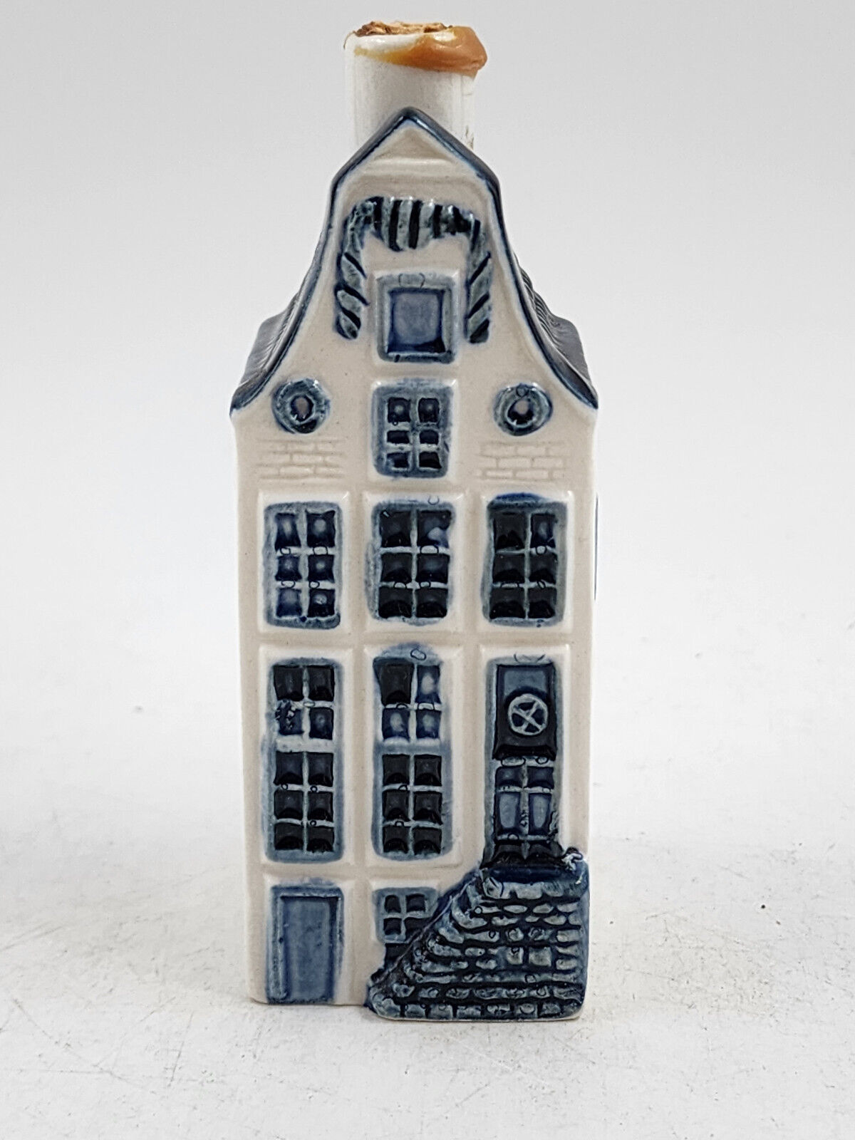 Vtg KLM #9 Blue Delft House HENKES Distillery  Holland  Miniature Decanter~Empty