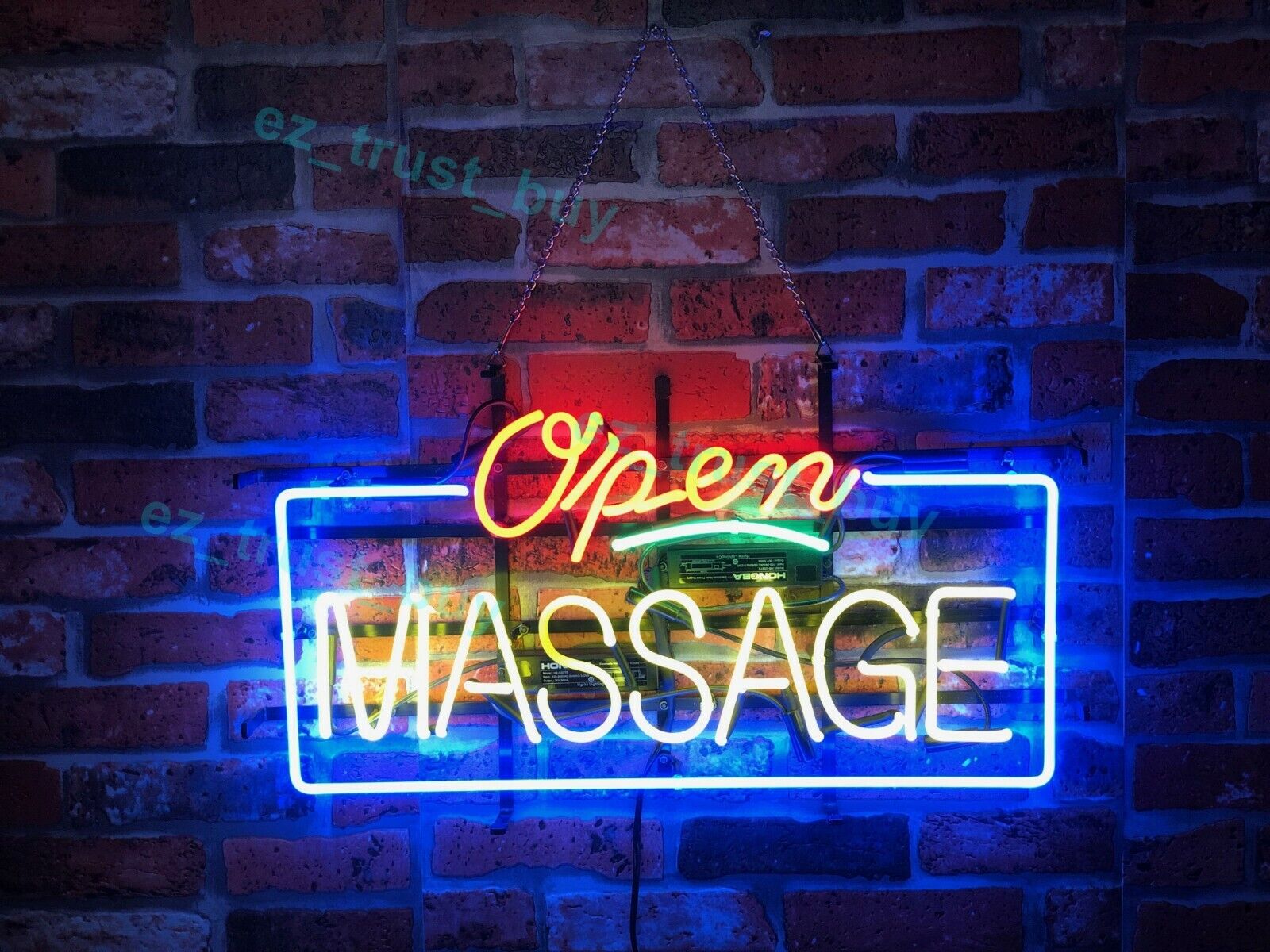New Open Massage Artwork Real glass Neon Sign 32\