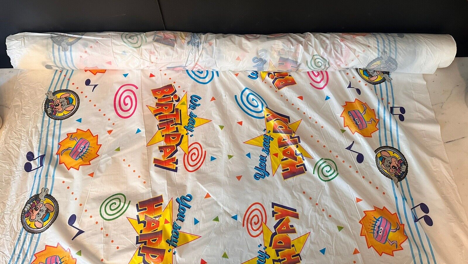 Chuck E Cheese Birthday Table Cloth Table Cover Plastic Roll