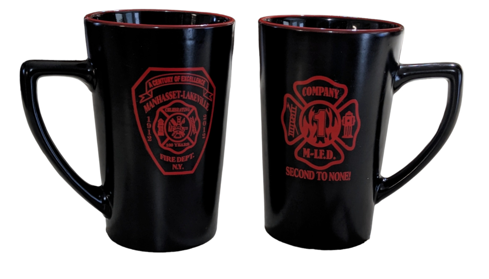 Set Of 2 Manhasset-Lakeville NY Fire Depart 100 Year Anniversary Mugs Cups 10 Oz