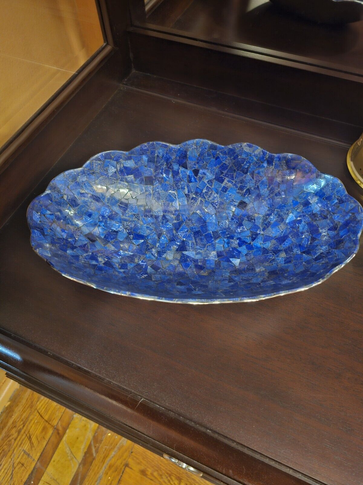 Jay King Stainless Steel Lapis Inlay Bowl
