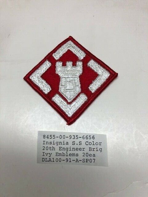 20th Engineer Brigade U.S. Army Shoulder Patch Insignia