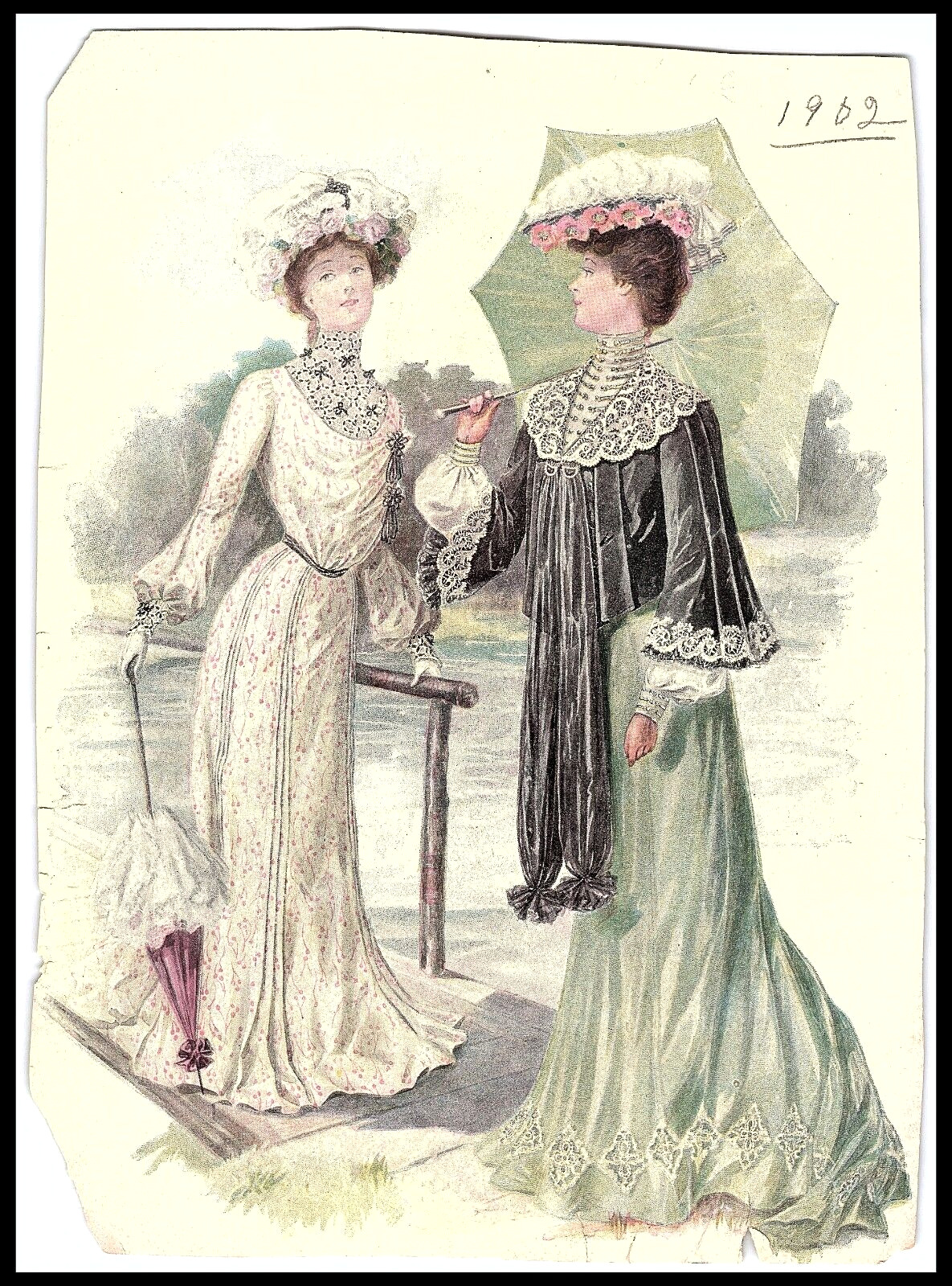 Vintage Magazine Print 1902 Color 6.5 x 9 Glossy Paper Fashion  e2-1