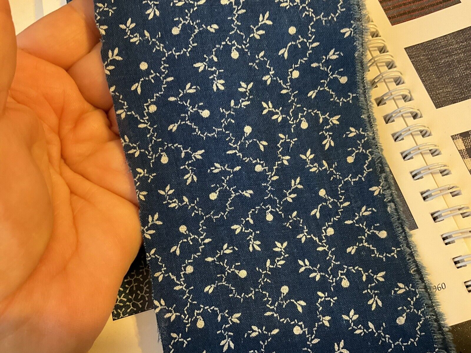 moprimitivepast Antique indigo blue Calico cotton 70In. Fabric Strip Quilts