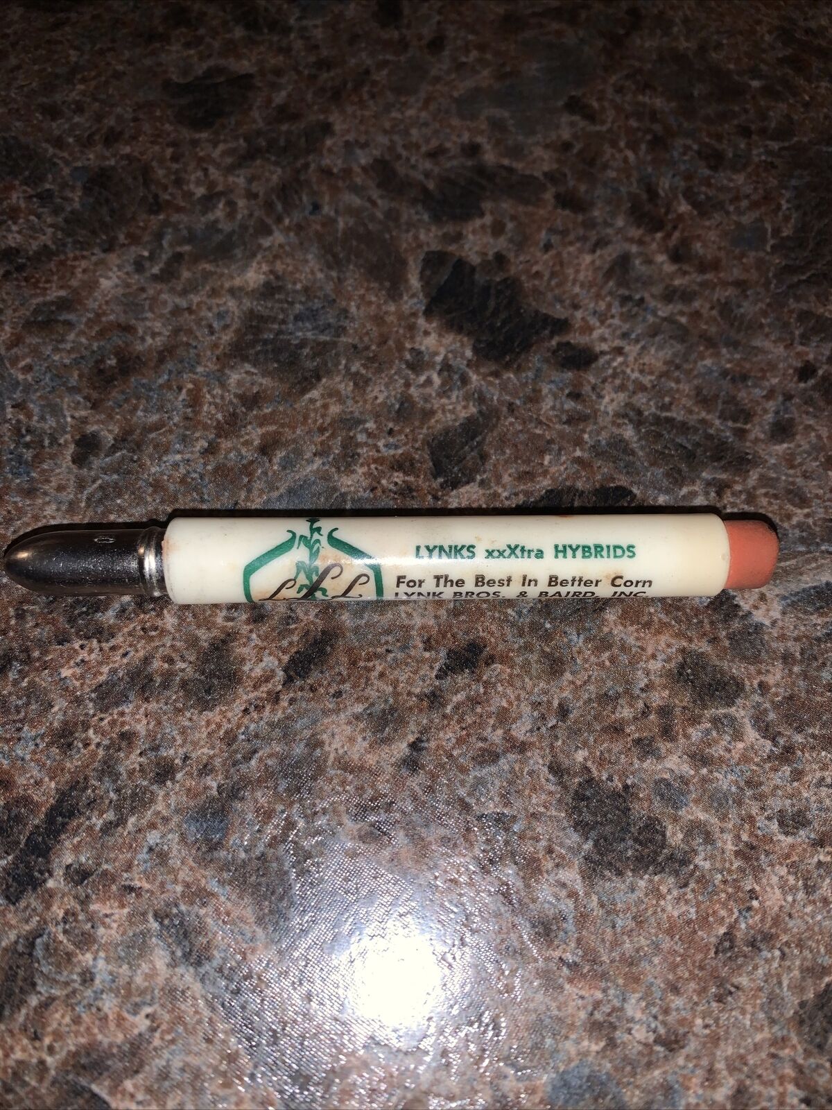Vtg Lynks xxXtra Hybrids Bullet Pencil Marshalltown Iowa Link Bros & Baird