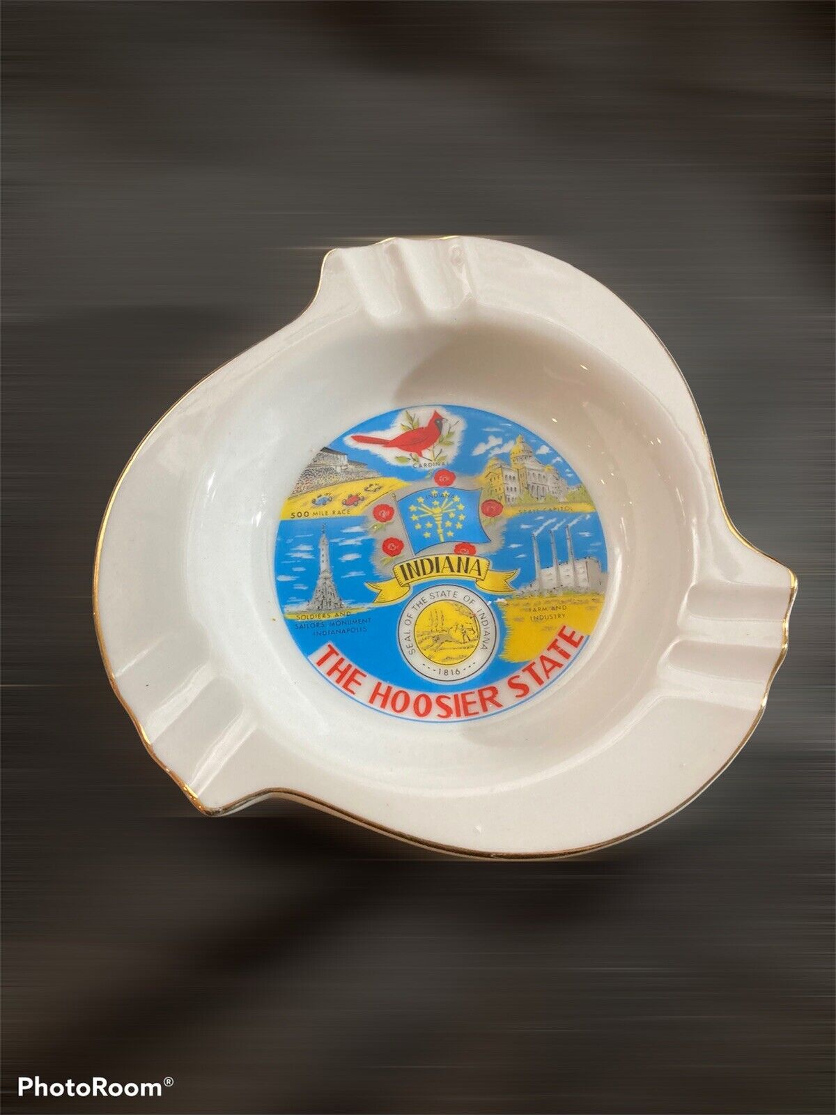 vintage Indiana Hoosiers souvenir ashtray