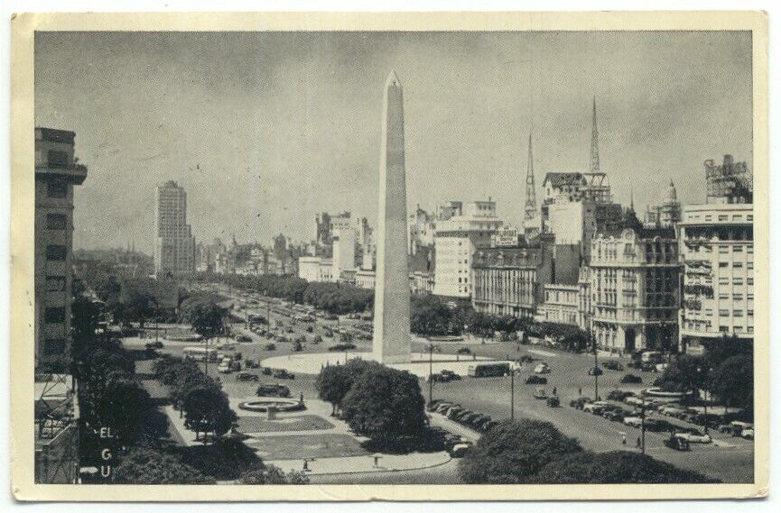 Buenos Aires Argentina obelisk Obelisco Monument Old Postcard