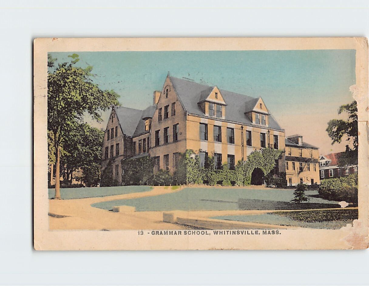 Postcard Grammar School, Whitinsville, Massachusetts