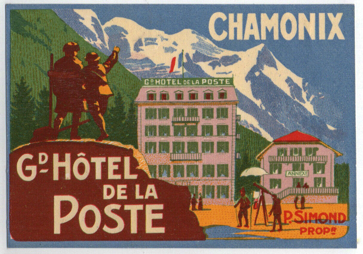Early 1930\'s Chamonix France Luggage Label - NEAR MINT