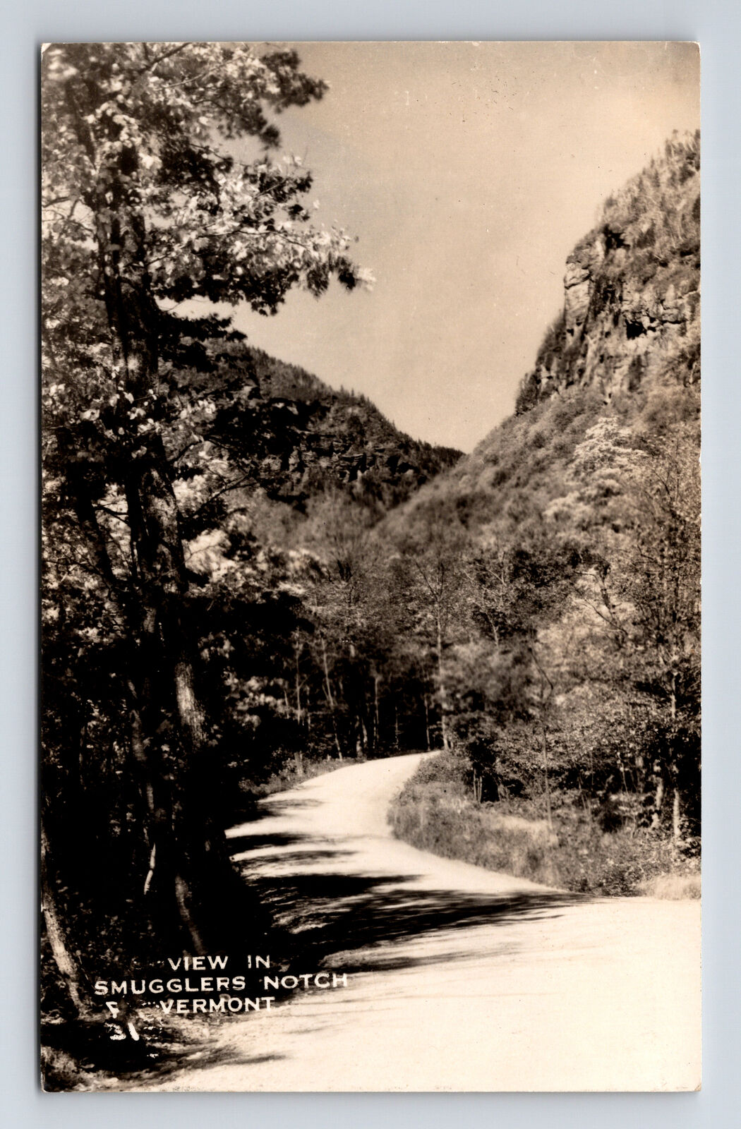 RPPC Scenic Road Through Smuggler's Notch VT Postcard