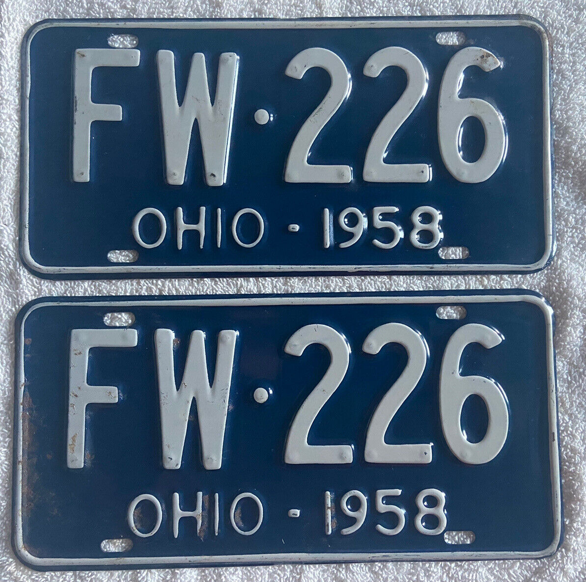 Good Solid Pair Of 1958 Ohio License Plates See My Other Plates