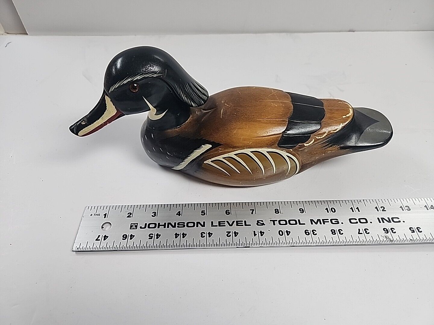 Vintage Hand Carved Wooden Duck Wood Duck Drake