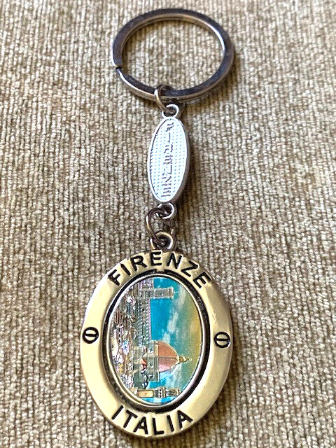 Silver Tone Firenze Italia Spinner Key Chain Bought in Italy