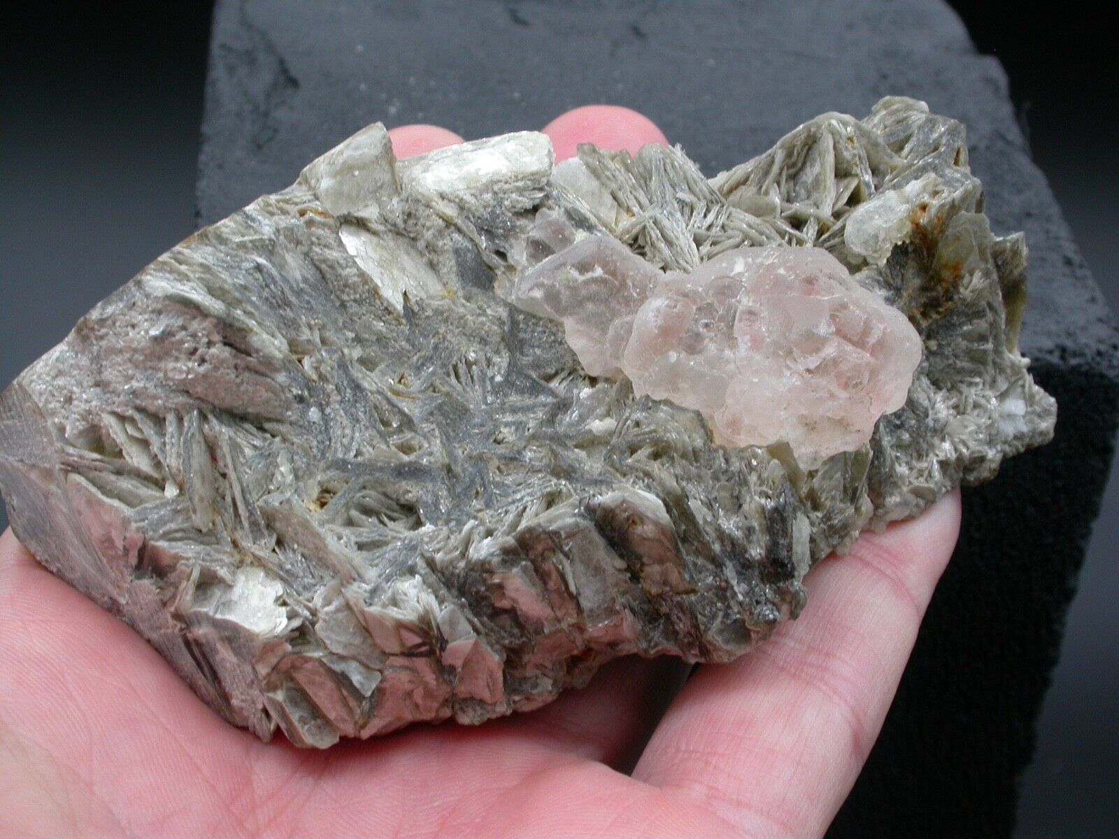 Rare Crystallized Pink Fluorine on Muscovite 