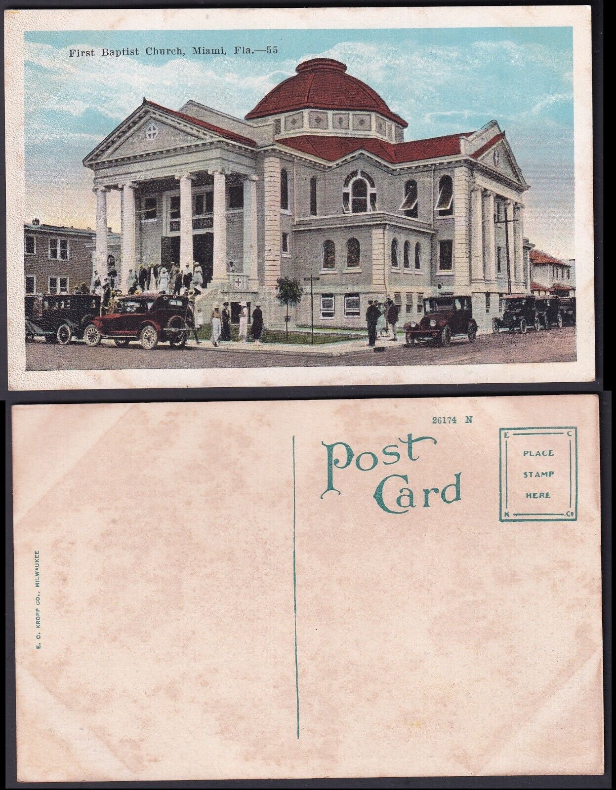 Postcard of First Baptist Church, Miami, Florida