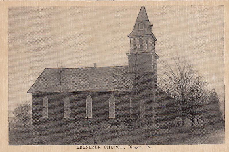 Postcard Ebenezer Church Bingen PA 