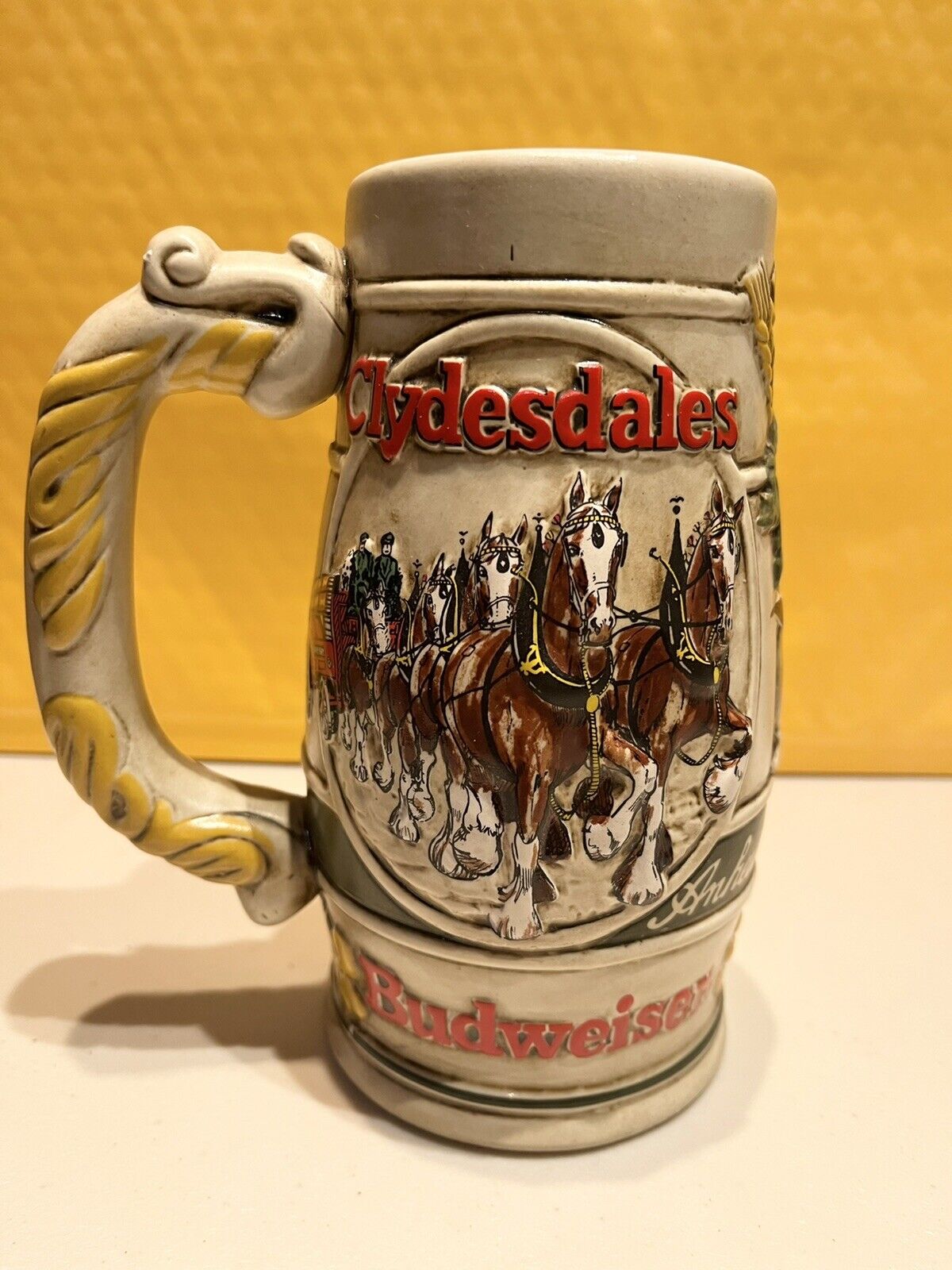 1983 CS58 Budweiser Holiday Stein Clydesdale Ceramarte Beer Mug 6.5in tall mint