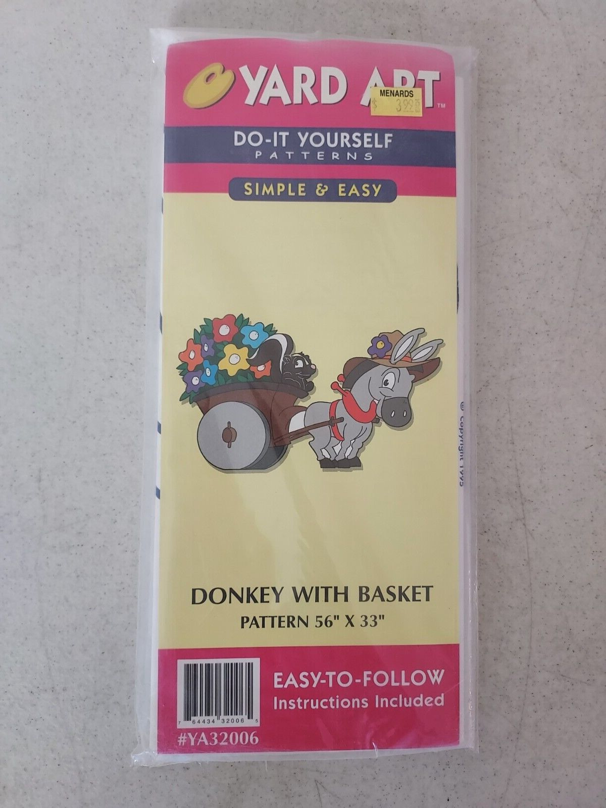 1998 Yard Art Donkey with Basket DIY Patterns 56\