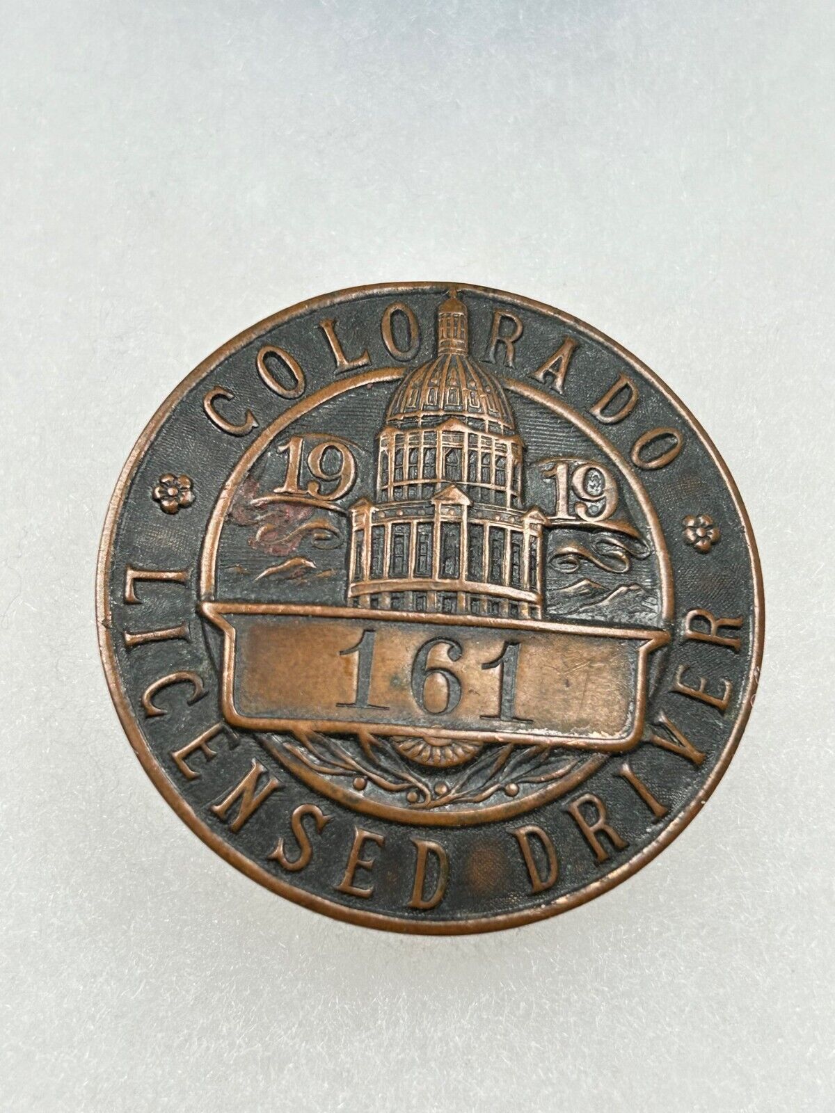 1919 Colorado Chauffeur Badge #161