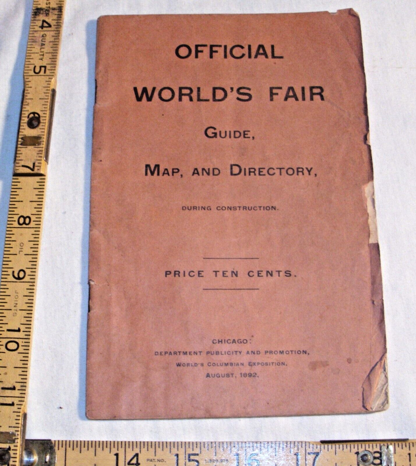 WORLD'S COLUMBIA EXPOSITION 1892 OFFICIAL WORLDS FAIR MAP AND DIRECTORY BOOKLET