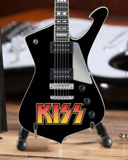 Replica Kiss Logo Paul Stanley Iceman Miniature Bass Guitar