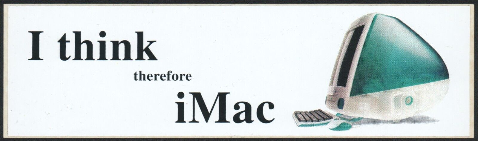 APPLE STICKER I think therefore iMac 1998 G3 NEVER USED