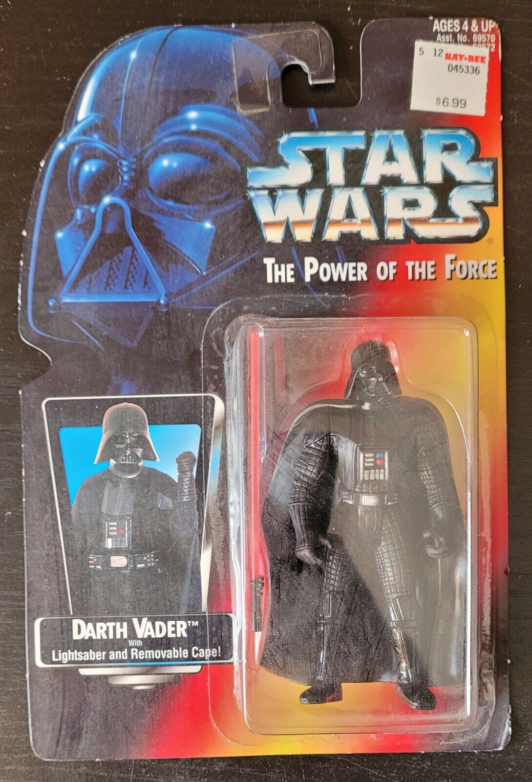 1995 KENNER STAR WARS POWER OF THE FORCE DARTH VADER ACTION FIGURE - NEW ON CARD