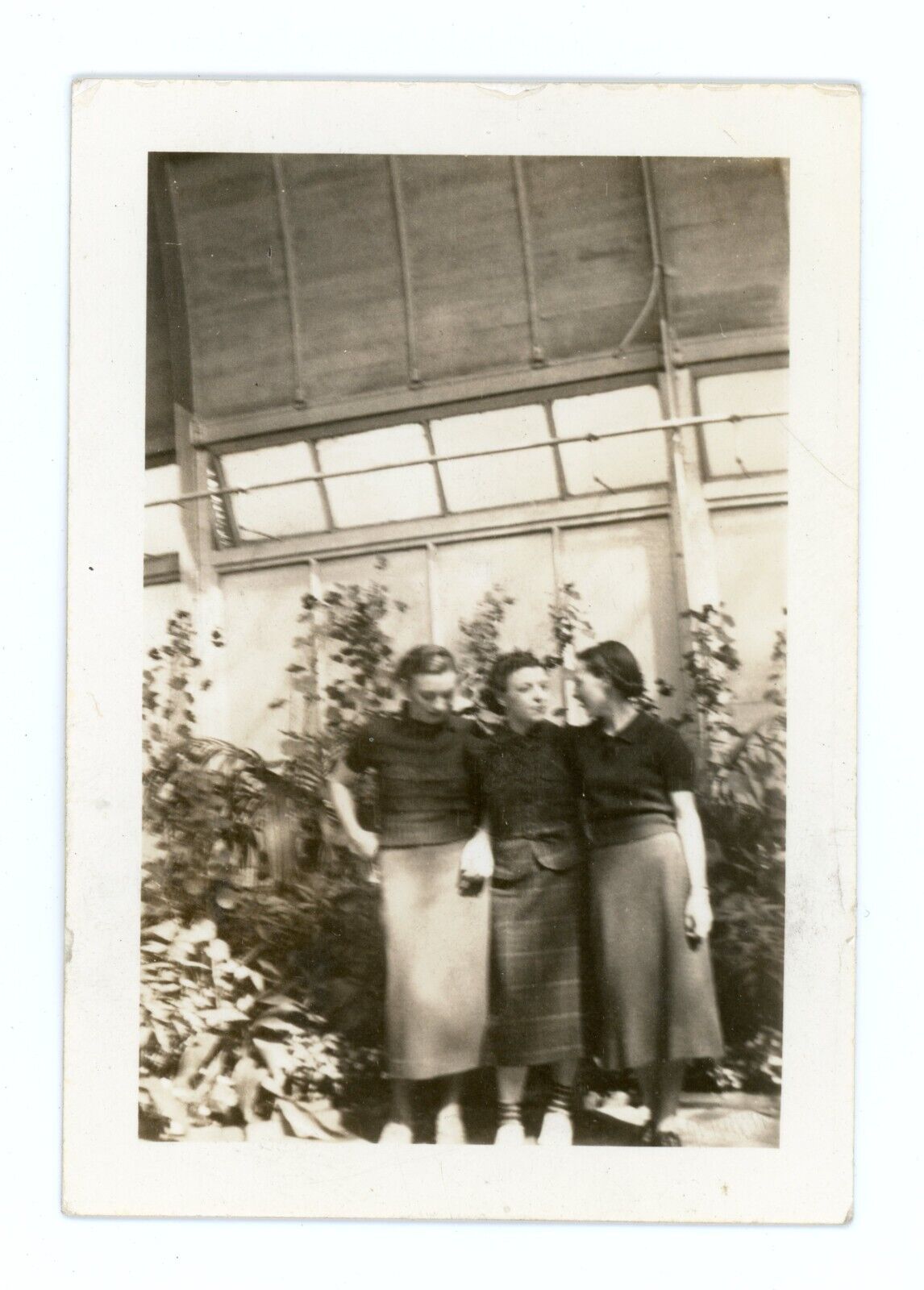 Three Young Ladies in Skirts ~ Small Vintage Photograph c1940s