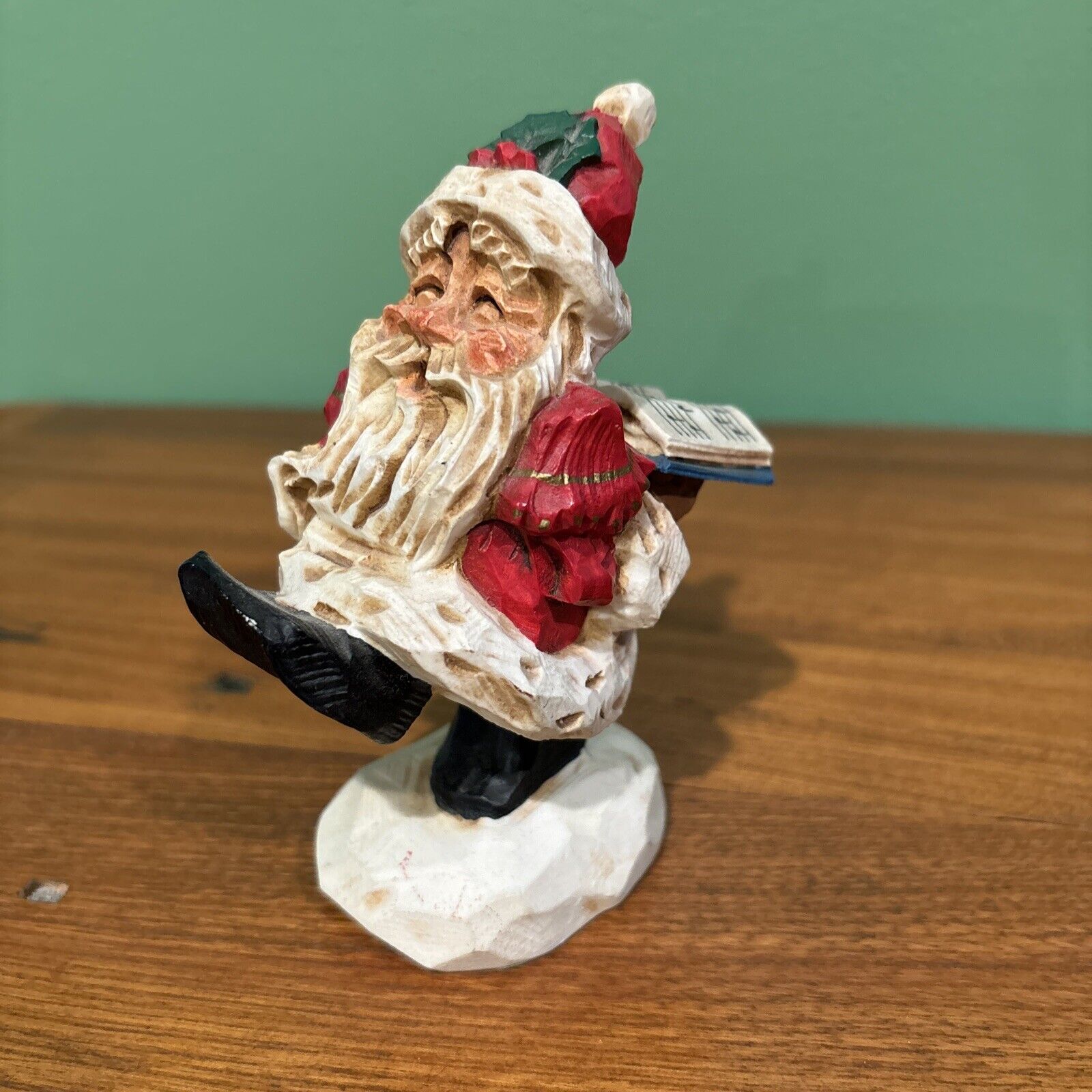 David Frykman Christmas Figurine Small Marching Santa With Songbook