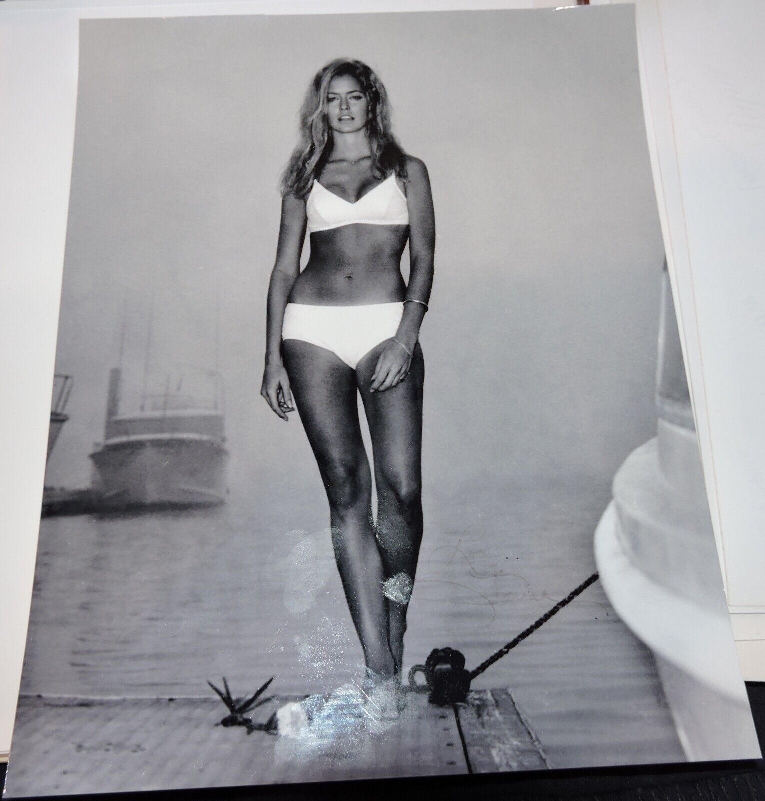 Farrah Fawcett  White Swimsuit - 8x10 Glossy Photo
