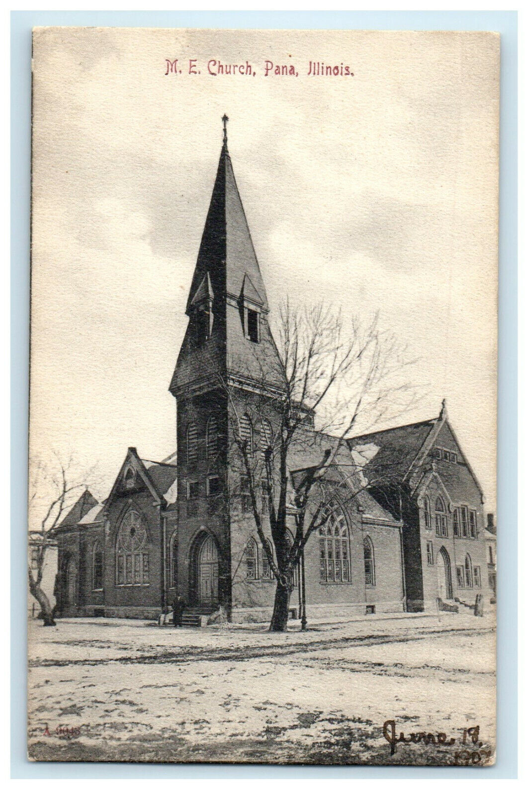 c1910s View of the M.E. Church Pana, Illinois IL Posted Antique Postcard