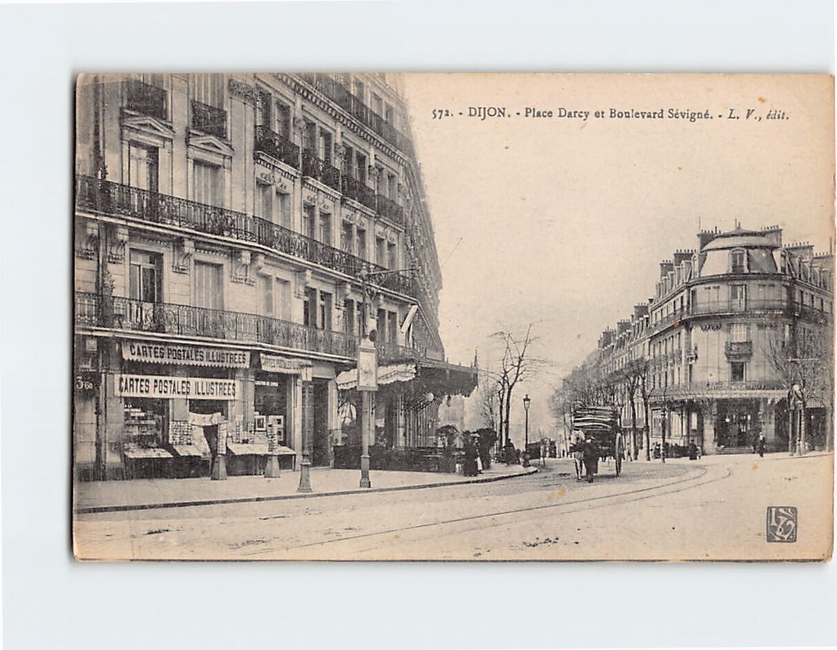 Postcard Place Darcy and Boulevard Sevigne Dijon France Europe