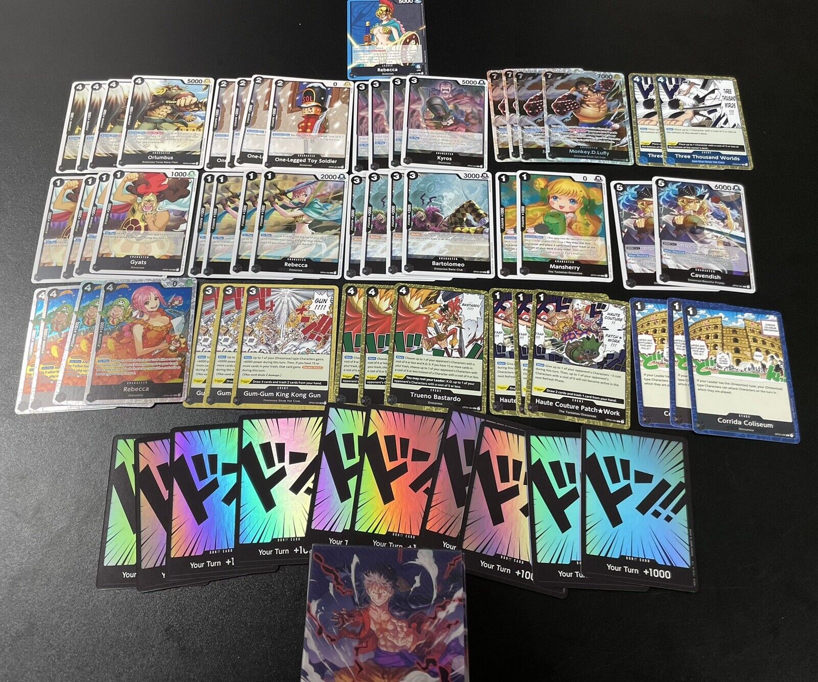 One Piece Blue Black Rebecca 50 Card Deck Bundle