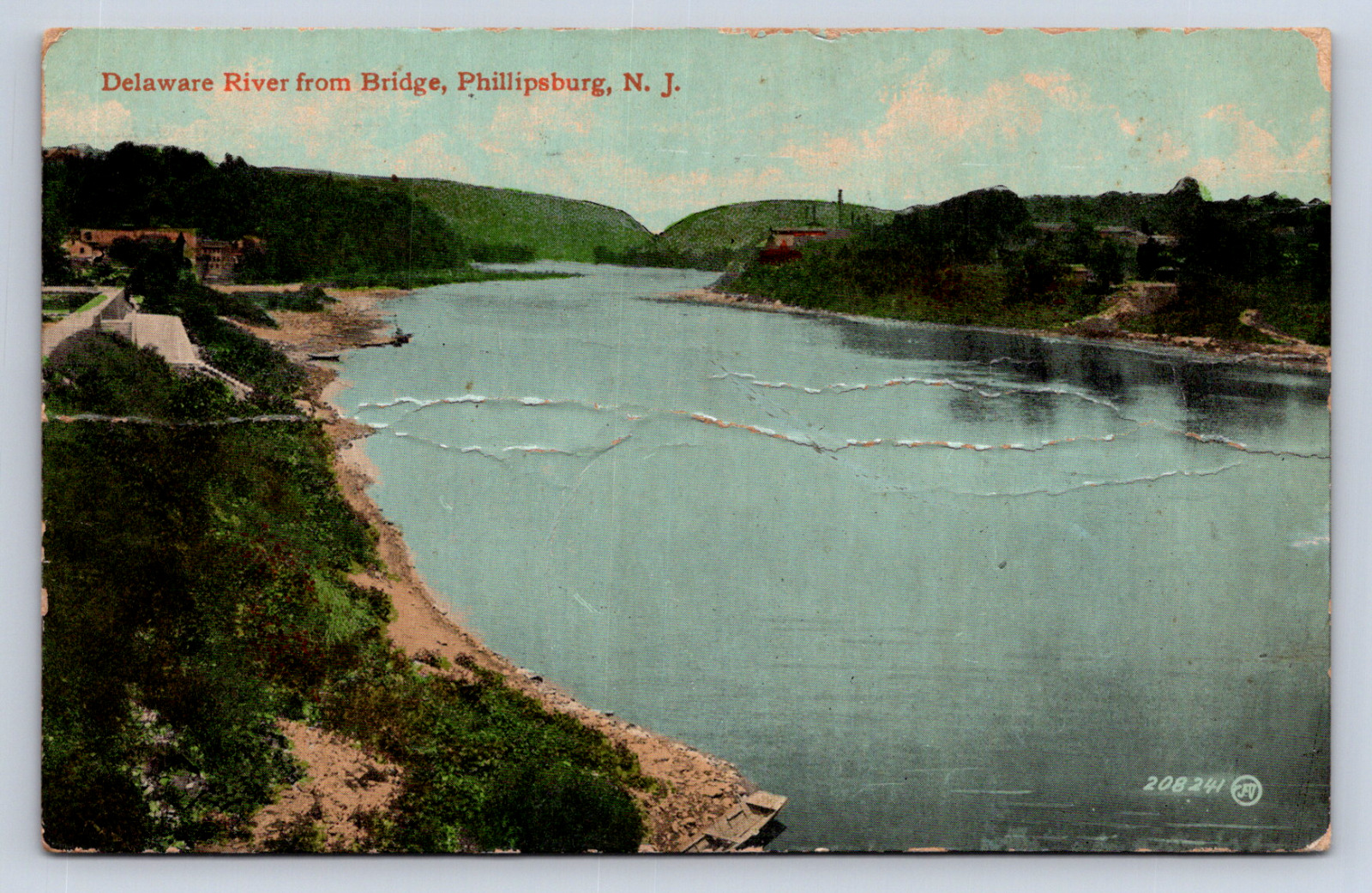 Vintage Postcard Delaware River Bridge Phillipsburg New Jersey 1913