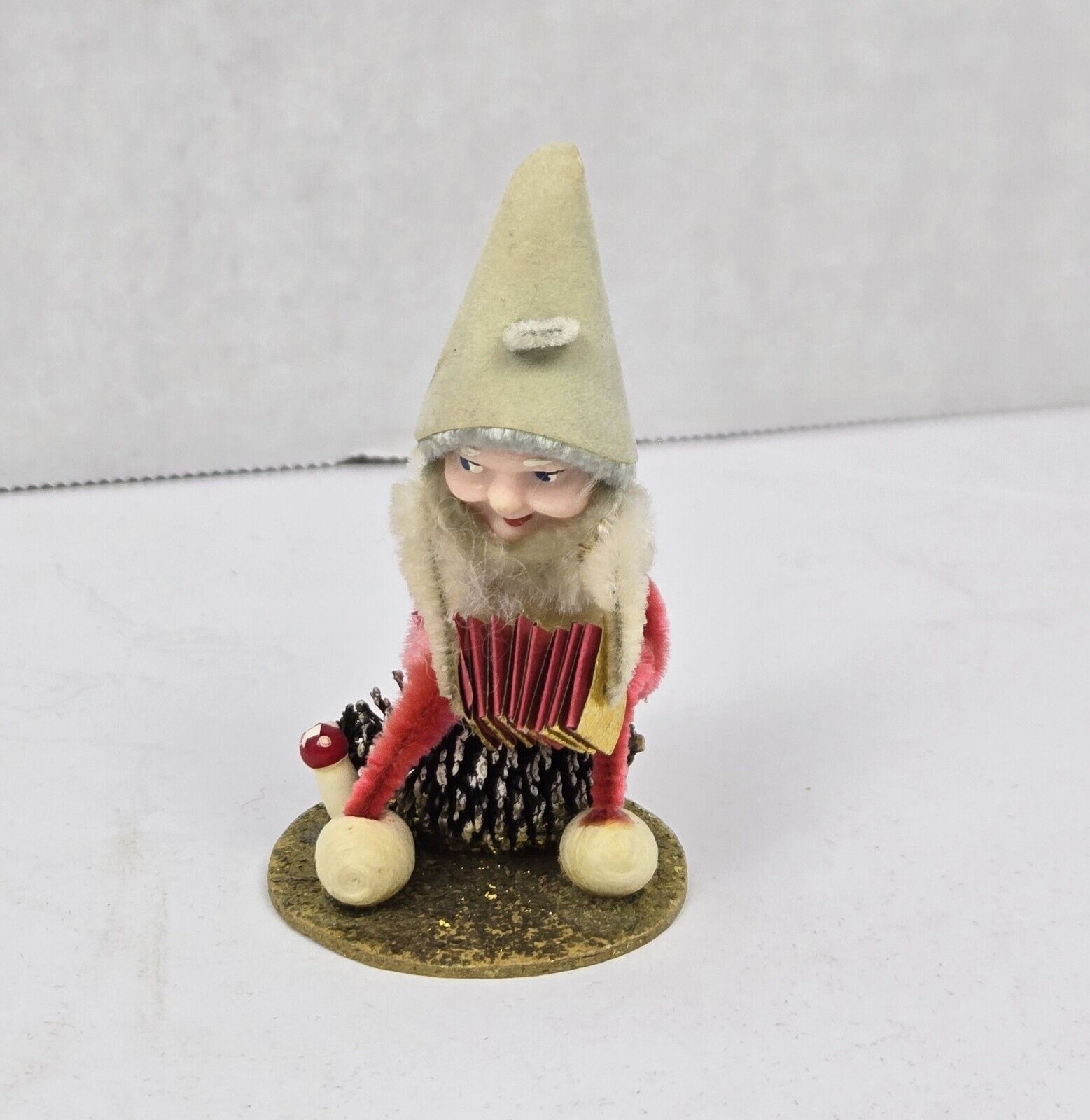 Vintage Japan Pinecone Elf Gnome Accordion