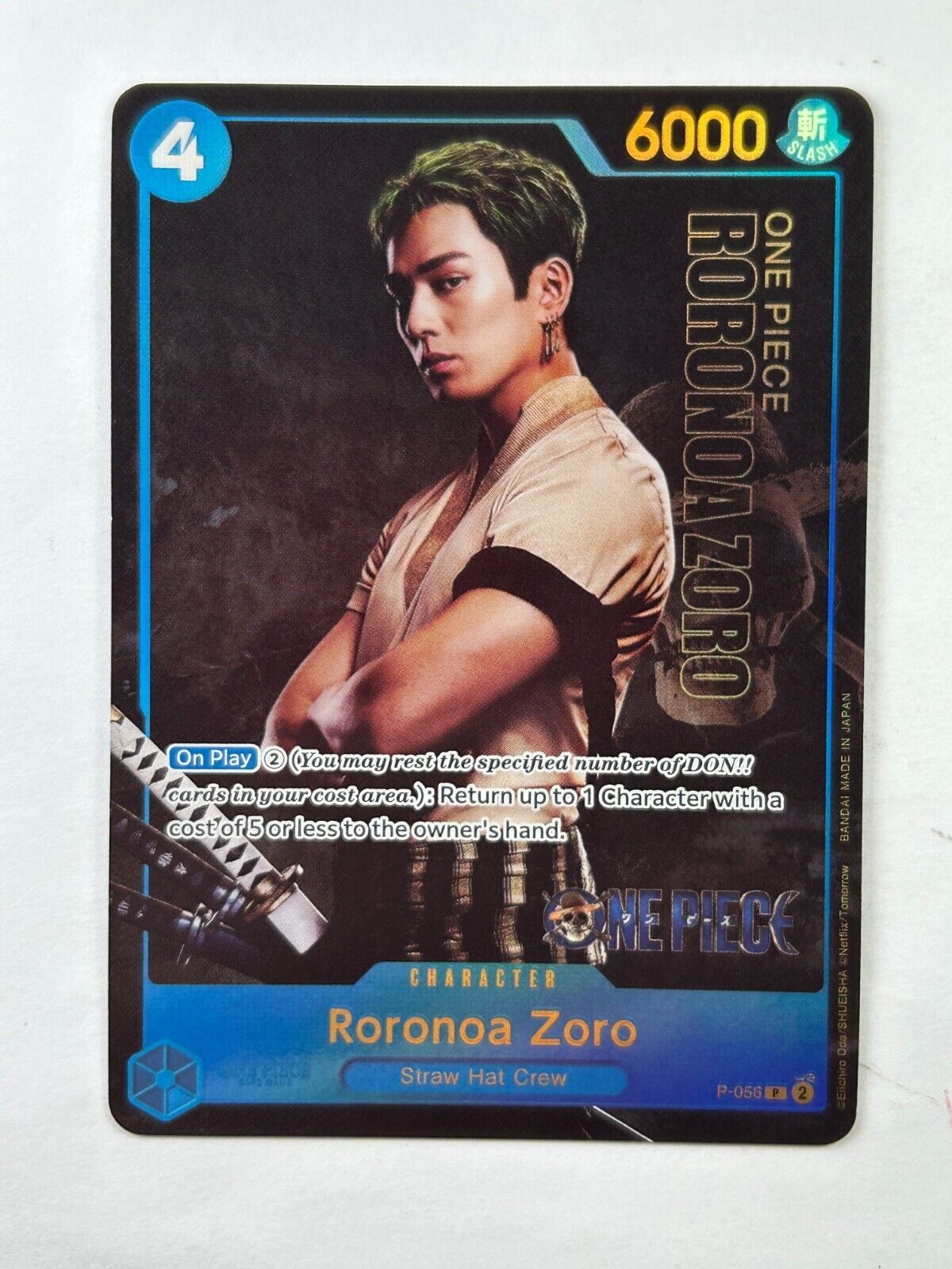 One Piece Roronoa Zoro P-056 Live Action Premium English Card Foil PSA