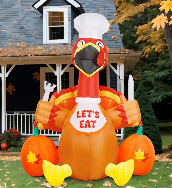 6 Ft. Thanksgiving Turkey And Pumpkin Inflatable