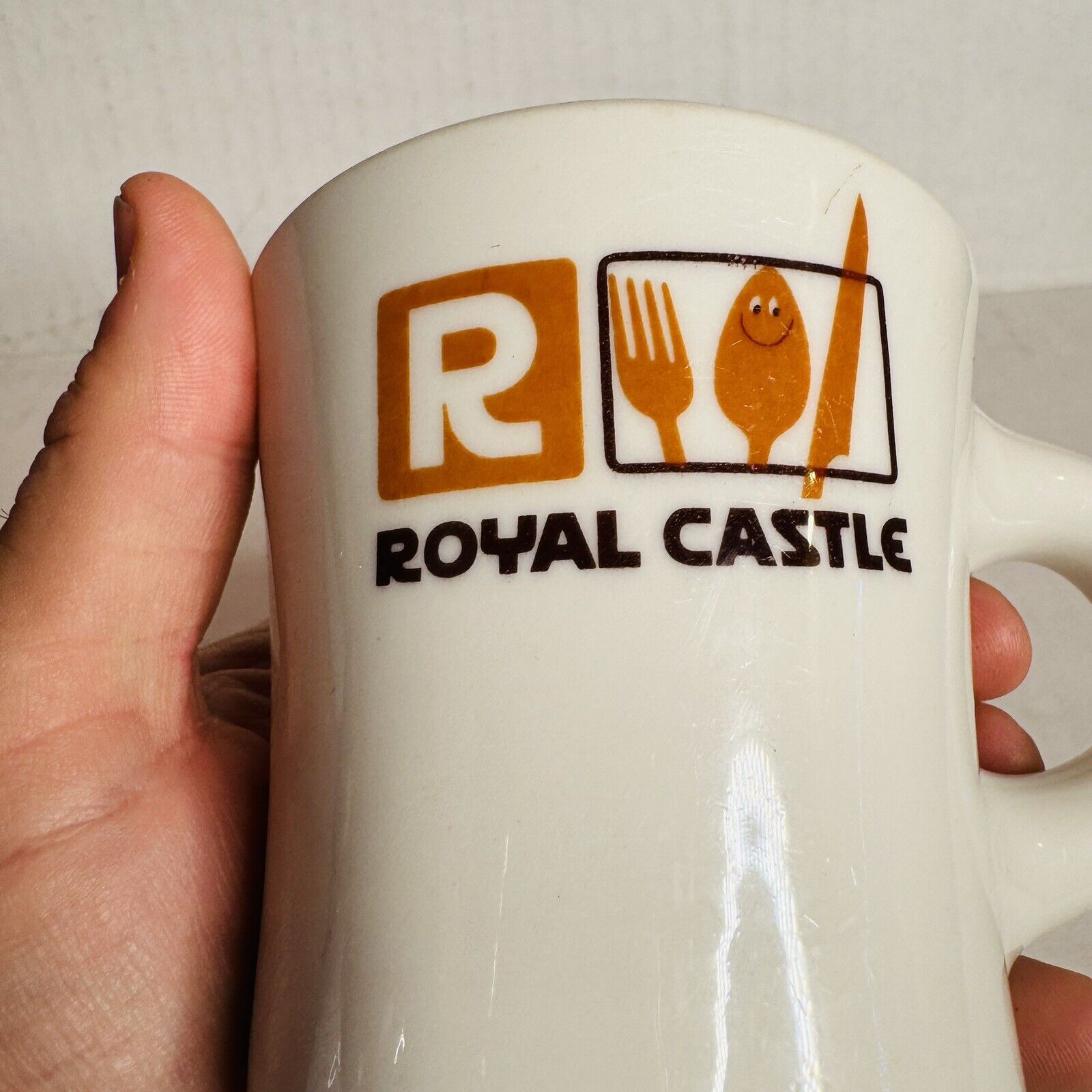 Vintage Royal Castle Coffee Mug Cup Jackson China Hamburger Restaurant Ware Logo