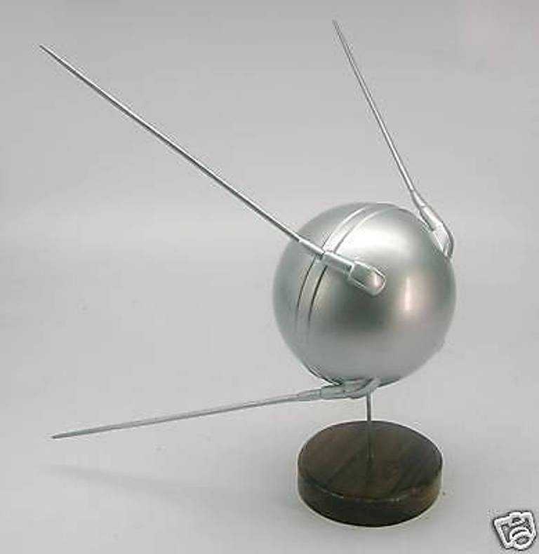 Sputnik 1 Russian Satellite Desktop Kiln Dry Wood Model  Regular