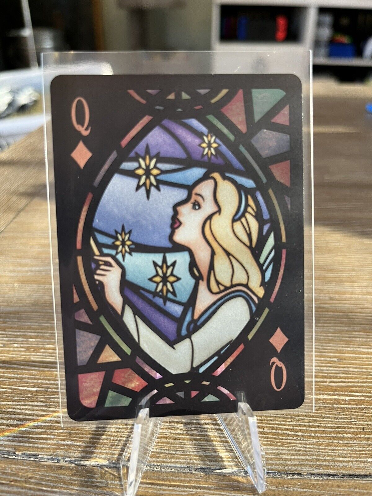 Tenyo Disney Stained Glass Playing Cards Pinocchio Blue Fairy NM US Seller