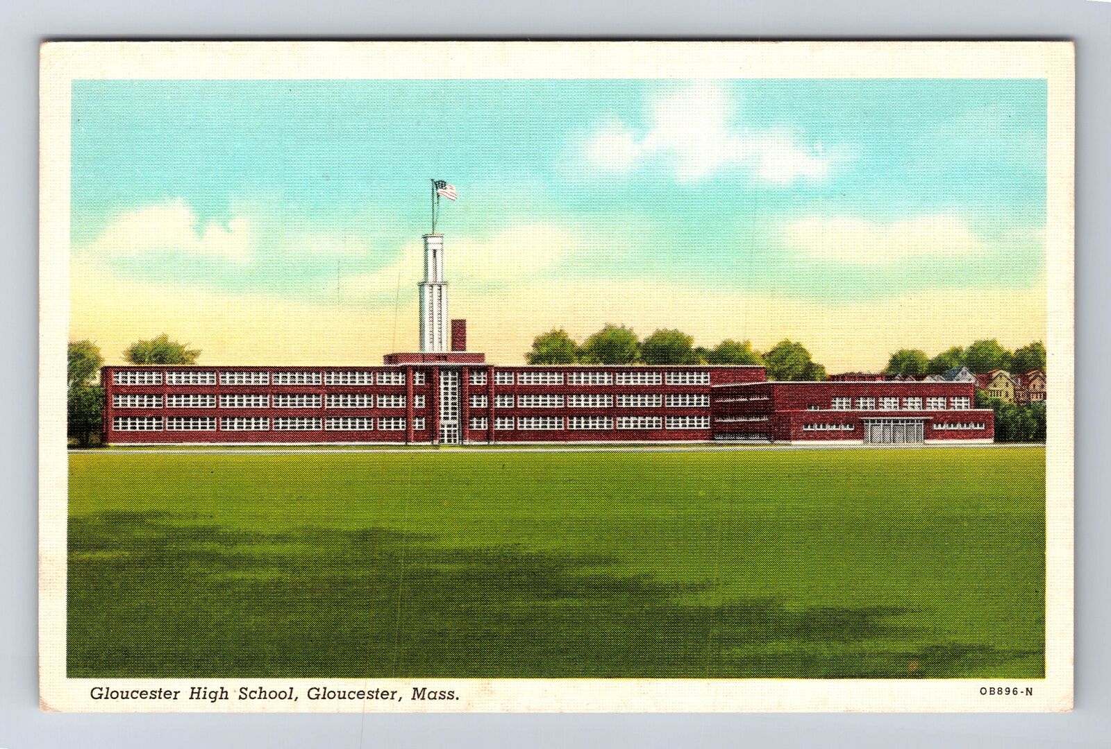 Gloucester MA-Massachusetts, Gloucester High School, Antique, Vintage Postcard