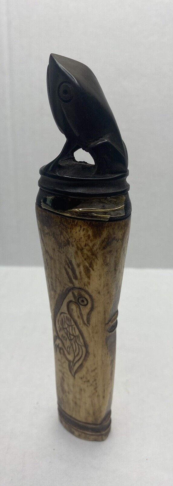 Rare  Medicine Container, hand-carved, Vintage